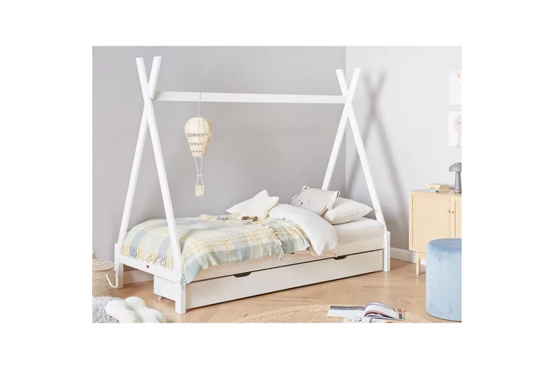 Barneseng med skuffer Devay - Hvit - Møbler - Barnemøbler - Barneseng & Juniorseng - Husseng