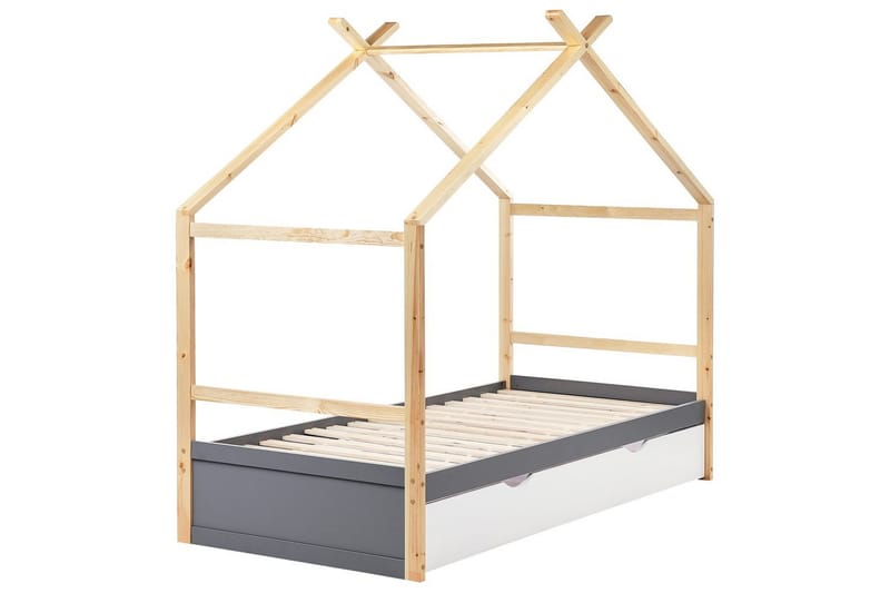 Barneseng Orgeval, Grå, lyst treverk, hvit