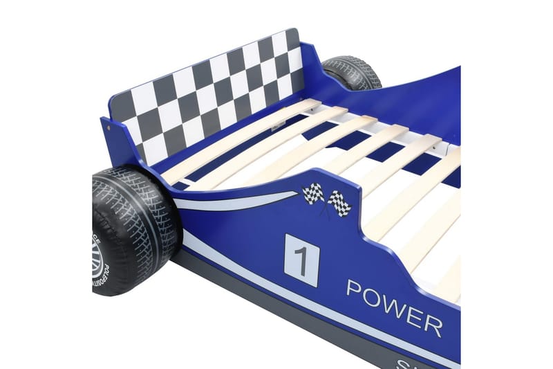 Barneseng racerbil 90x200 cm blå - Møbler - Barnemøbler - Barneseng & Juniorseng