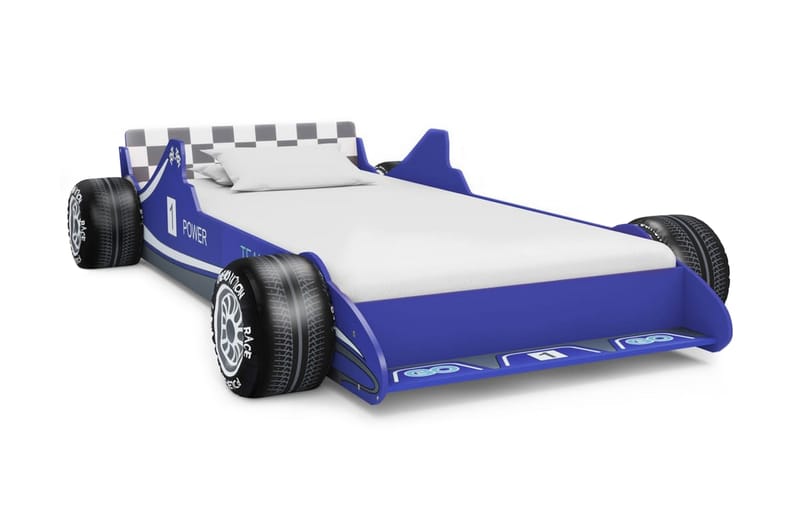 Barneseng racerbil 90x200 cm blå - Møbler - Barnemøbler - Barneseng & Juniorseng