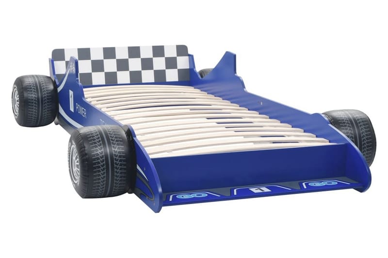 Barneseng racerbil 90x200 cm blå - Møbler - Barnemøbler - Barneseng & Juniorseng