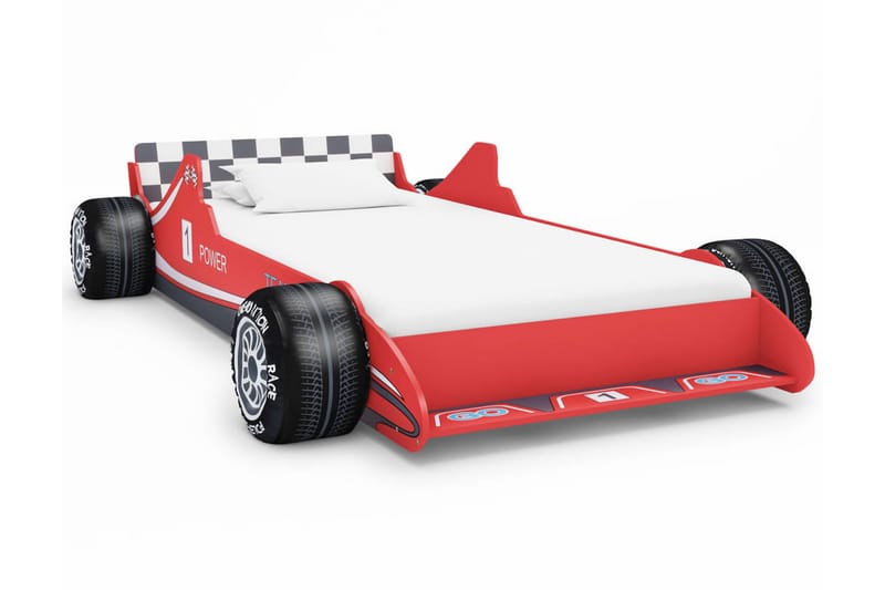 Barneseng racerbil 90x200 cm rød - Møbler - Barnemøbler - Barneseng & Juniorseng