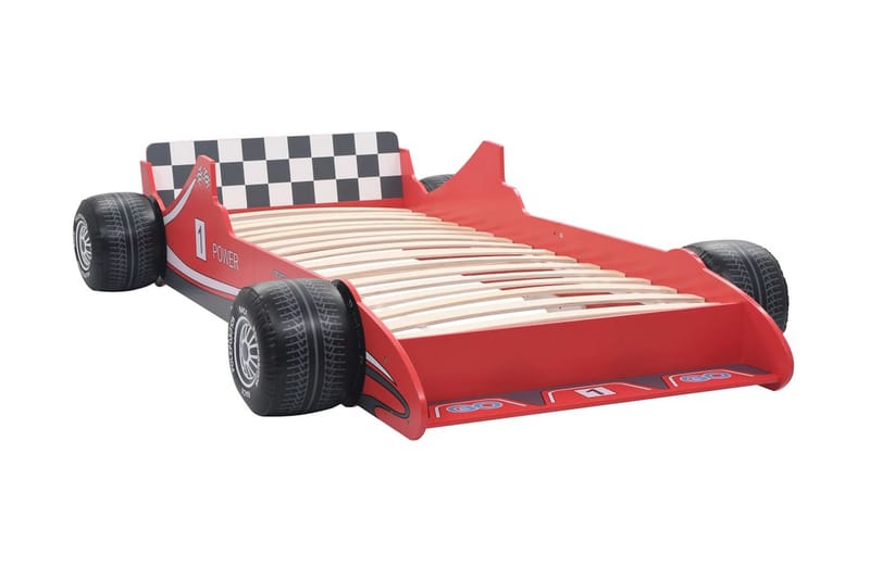 Barneseng racerbil 90x200 cm rød - Møbler - Barnemøbler - Barneseng & Juniorseng