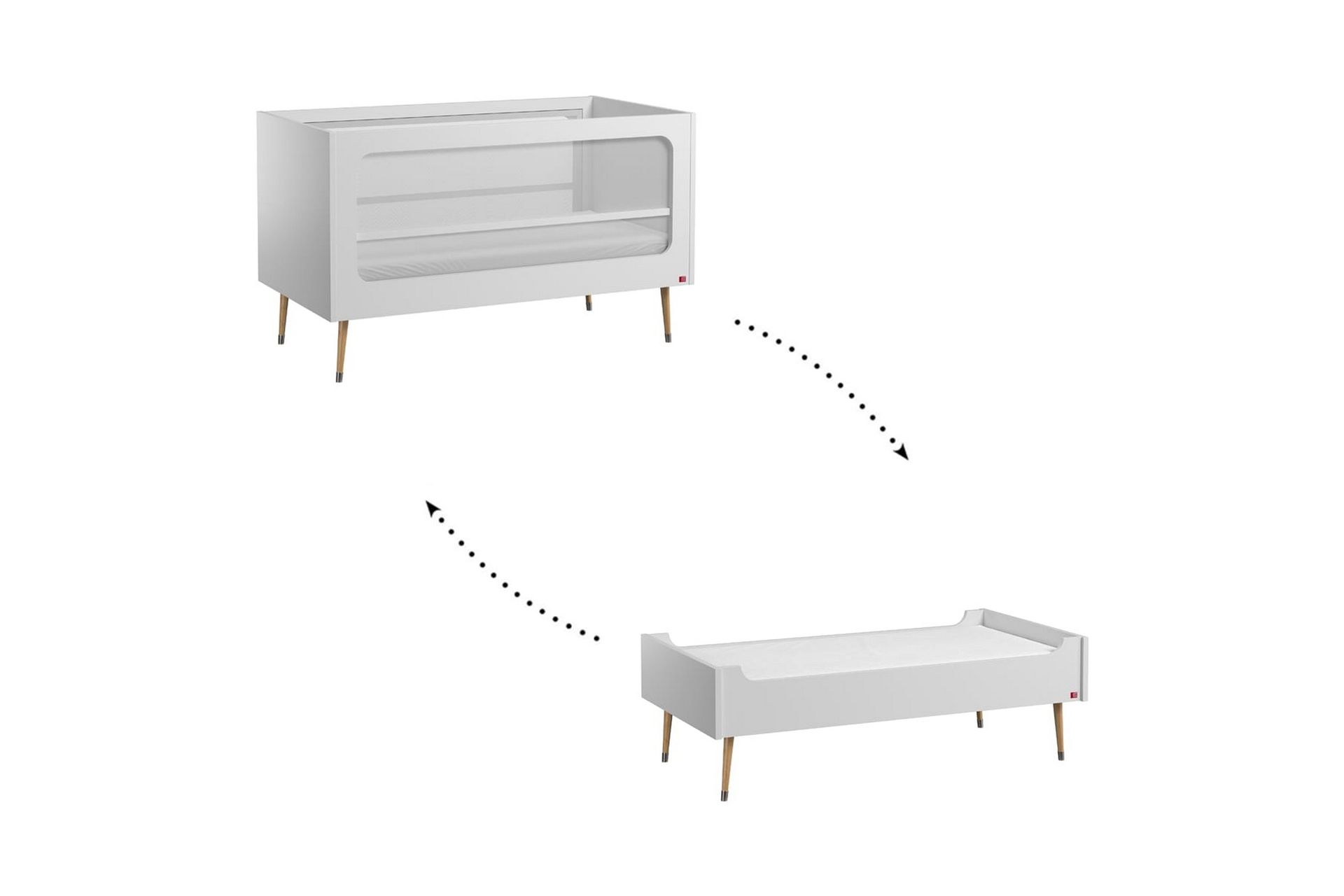 Bosque Sprinkelseng 70x140 cm Hvit - Hvit - Møbler - Barnemøbler - Barneseng & Juniorseng - Sprinkelseng