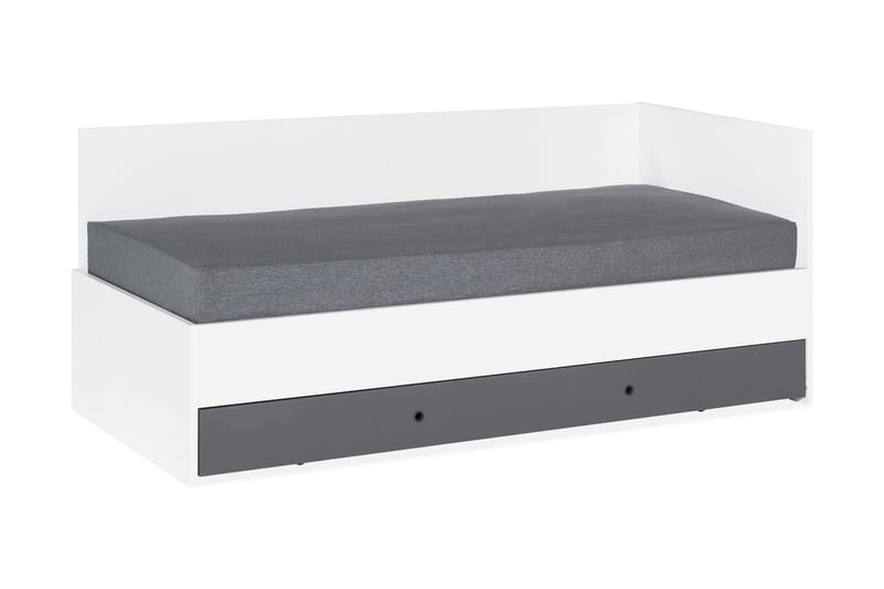 Concept seng med Oppbevaring 90x200 cm Hvit/Mørkegrå - Hvit/Mørkegrå - Barneseng & Juniorseng - Enkeltseng barn - Barneseng med oppbevaring