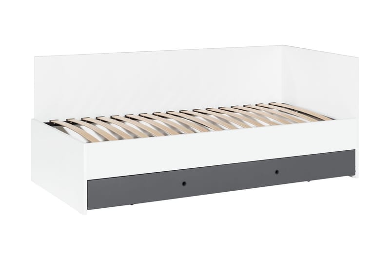 Concept seng med Oppbevaring 90x200 cm Hvit/Mørkegrå - Hvit/Mørkegrå - Møbler - Barnemøbler - Barneseng & Juniorseng