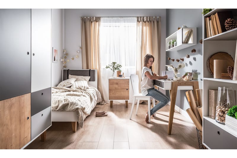 Concept Sengeramme 90x200 cm Hvit/Natur - Natur/Hvit - Møbler - Barnemøbler - Barneseng & Juniorseng