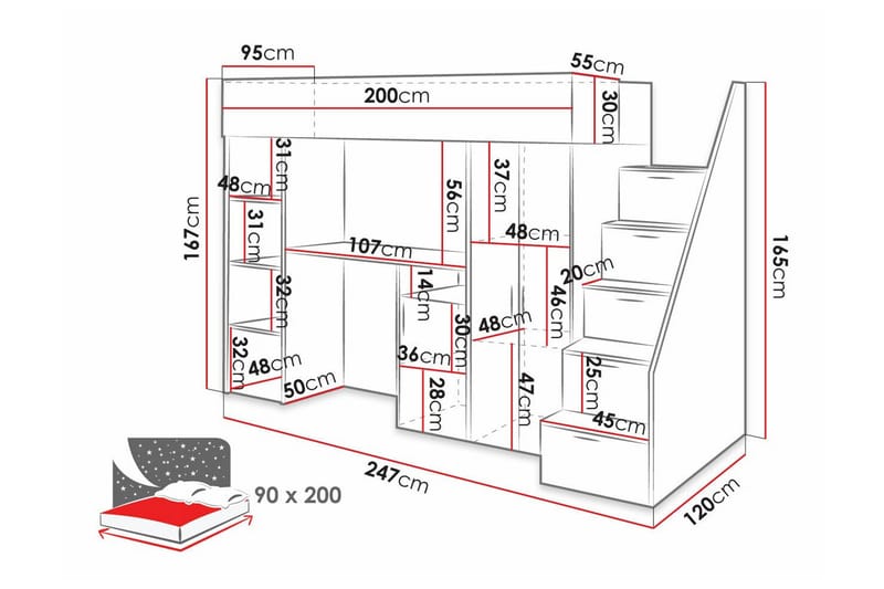 Dunvegan Juniorseng 90x200 cm - Brun - Barneseng & Juniorseng