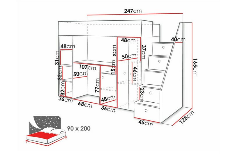 Dunvegan Juniorseng 90x200 cm - Hvid - Barneseng & Juniorseng