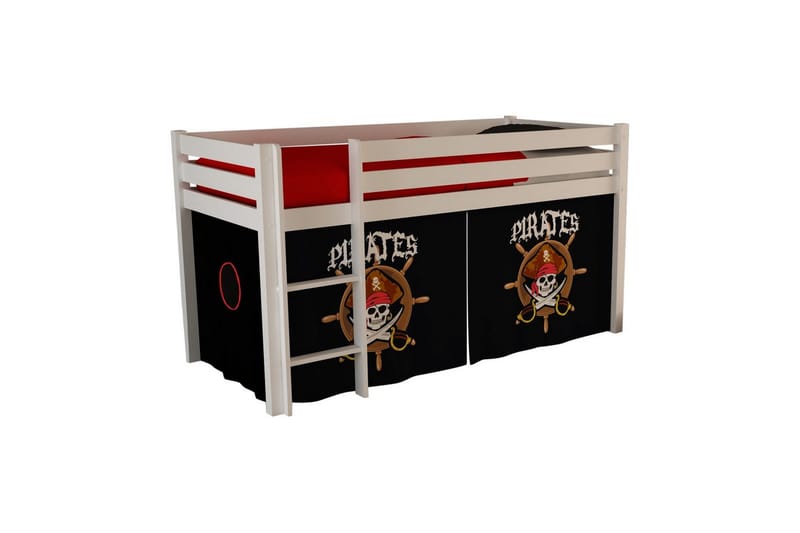 Høyseng med gardin Pino Hvit, Pirat, Hvit, Pirat