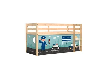 Høyseng med gardin Pino Naturlig, Politi