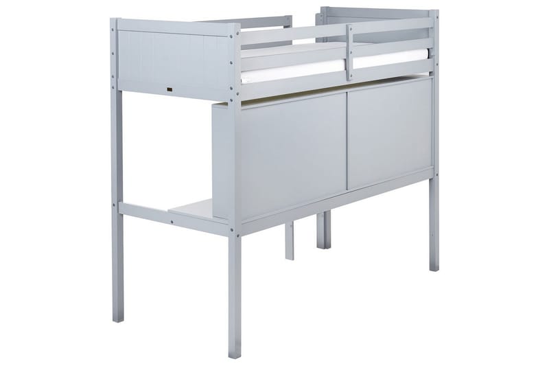 Høyseng med skrivebord Foucamont - Grå - Møbler - Barnemøbler - Barneseng & Juniorseng - Loftseng barn