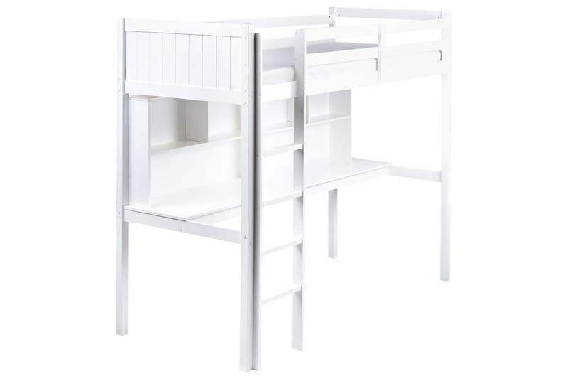 Høyseng med skrivebord Foucamont, Hvit