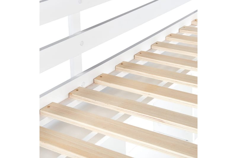 Høyseng med skrivebord Foucamont - Hvit - Møbler - Barnemøbler - Barneseng & Juniorseng - Loftseng barn