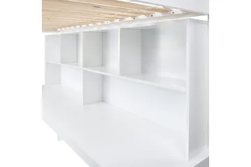 Høyseng med skrivebord Foucamont - Hvit - Møbler - Barnemøbler - Barneseng & Juniorseng - Loftseng barn