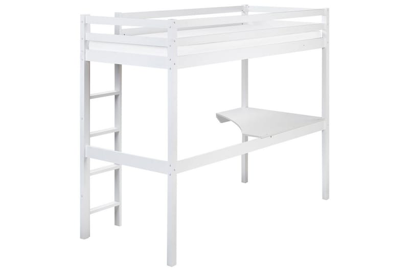 Høyseng med skrivebord Loury - Hvit - Møbler - Barnemøbler - Barneseng & Juniorseng - Loftseng barn