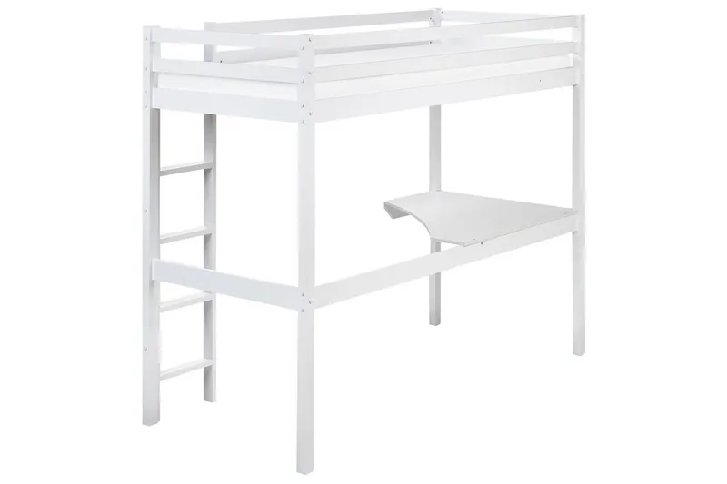 Høyseng med skrivebord Loury - Hvit - Møbler - Barnemøbler - Barneseng & Juniorseng - Loftseng barn