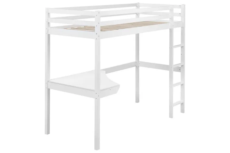 Høyseng med skrivebord Loury, Hvit