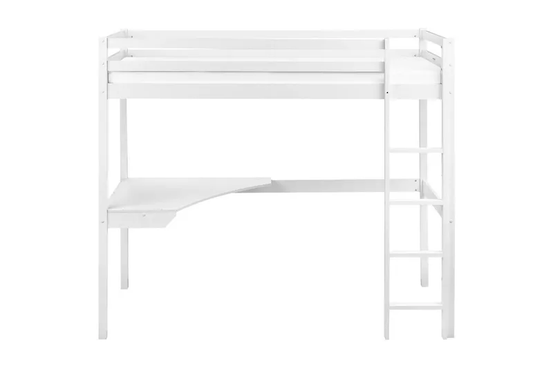 Høyseng med skrivebord Loury - Hvit - Møbler - Barnemøbler - Barneseng & Juniorseng - Loftseng barn