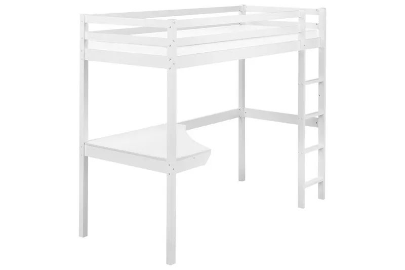 Høyseng med skrivebord Loury - Hvit - Møbler - Barnemøbler - Barneseng & Juniorseng - Loftseng barn