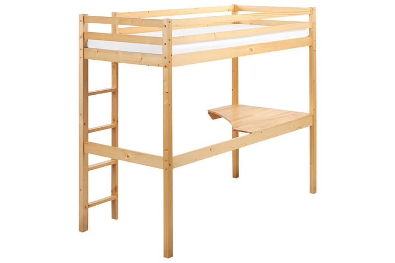 Høyseng med skrivebord Loury - Lyst tre - Møbler - Barnemøbler - Barneseng & Juniorseng - Loftseng barn