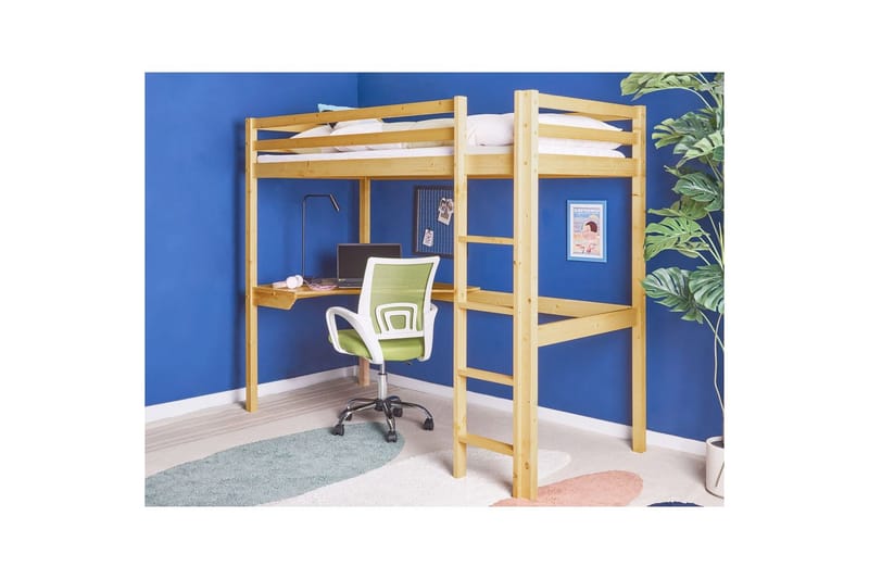 Høyseng med skrivebord Loury - Lyst tre - Møbler - Barnemøbler - Barneseng & Juniorseng - Loftseng barn