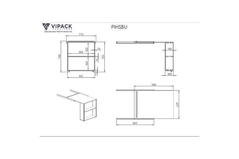 Høyseng med stige Skrivebord og kommode med 3 skuffer som passer til Scott - Møbler - Barnemøbler - Barneseng & Juniorseng - Loftseng barn