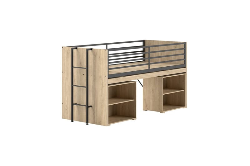 Høyseng og 2 bokhyller Sam Eik, Eik