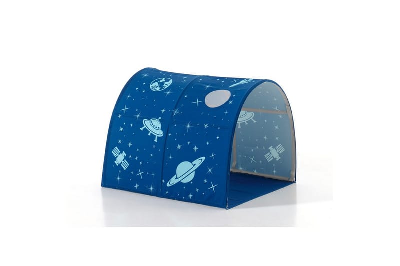 Halvhøy seng med sklie og matchende tekstilsett (lekgardin, tunnel og oppbevaringslommer) Scott Astro - Astro - Møbler - Barnemøbler - Barneseng & Juniorseng - Køyeseng barn