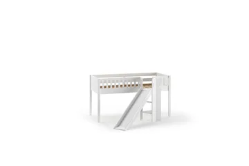 Halvhøy seng med sklie og matchende tekstilsett (lekgardin og oppbevaringslommer) Scott Vår - Vår - Møbler - Barnemøbler - Barneseng & Juniorseng - Husseng