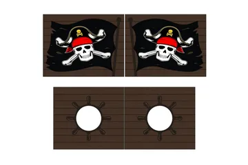 Halvhøy seng med sklie og matchende tekstilsett (lekgardin) Scott Karibiske Pirater - Karibiske Pirater - Møbler - Barnemøbler - Barneseng & Juniorseng - Husseng