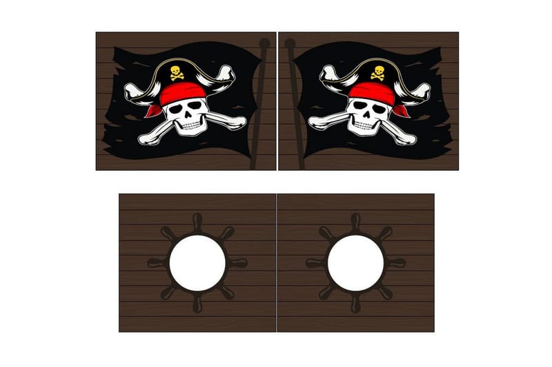 Halvhøy seng med sklie og matchende tekstilsett (lekgardin) Scott Karibiske Pirater - Karibiske Pirater - Møbler - Barnemøbler - Barneseng & Juniorseng - Loftseng barn