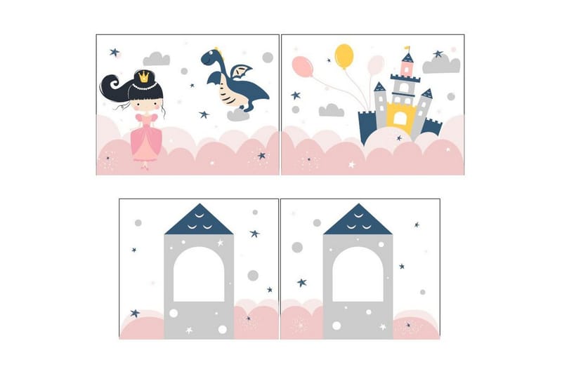 Halvhøy seng med sklie og matchende tekstilsett (lekgardin) Scott Prinsesse Sophie - Prinsesse Sophie - Møbler - Barnemøbler - Barneseng & Juniorseng - Loftseng barn