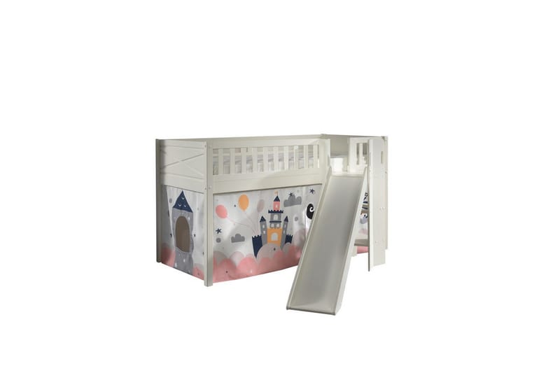 Halvhøy seng med sklie og matchende tekstilsett (lekgardin) Scott Prinsesse Sophie - Prinsesse Sophie - Møbler - Barnemøbler - Barneseng & Juniorseng - Loftseng barn