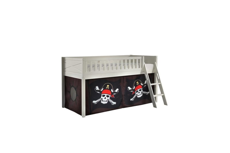 Halvhøy seng med stige og matchende tekstilsett (lekgardin) Scott Karibiske Pirater, Caribian Pirates - Karibiske Pirater, Caribian Pirates - Møbler - Barnemøbler - Barneseng & Juniorseng - Loftseng barn