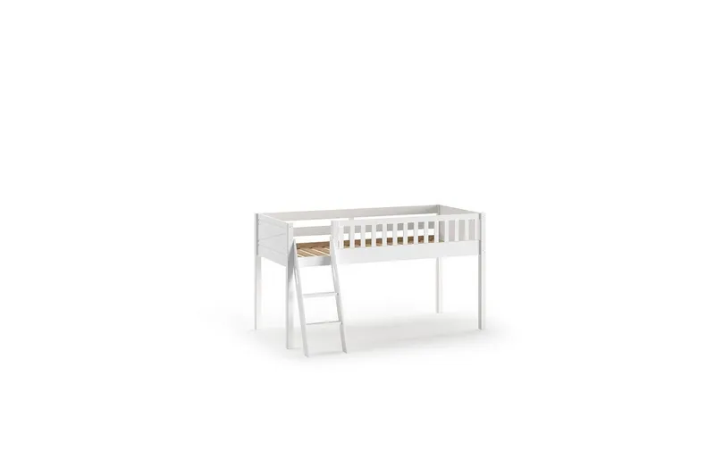 Halvhøy seng med stige og matchende tekstilsett (lekgardin) Scott Prinsesse - Prinsesse - Møbler - Barnemøbler - Barneseng & Juniorseng - Loftseng barn