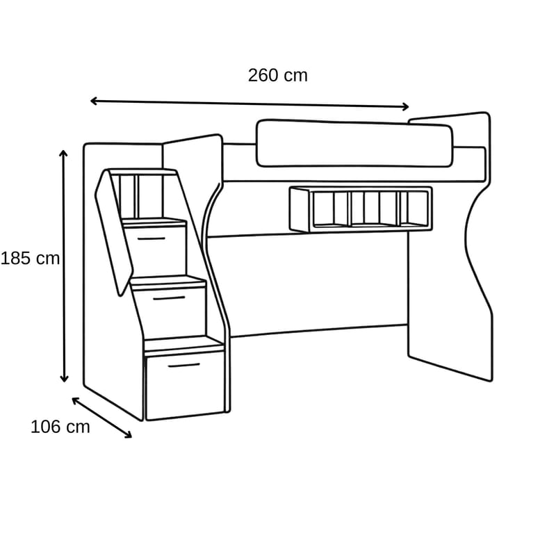 Bunk Bed Homitis - Møbler - Barnemøbler - Barneseng & Juniorseng - Husseng