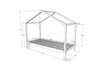 Husseng med tekstilsett Dallas 90x200 cm Naturlig, Uten gjerde, Uten skuff - Naturlig, Uten gjerde, Uten skuff - Møbler - Barnemøbler - Barneseng & Juniorseng - Husseng