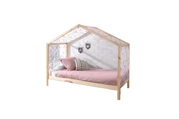 Husseng med tekstilsett Dallas 90x200 cm Naturlig, Uten gjerde, Uten skuff - Naturlig, Uten gjerde, Uten skuff - Møbler - Barnemøbler - Barneseng & Juniorseng - Husseng