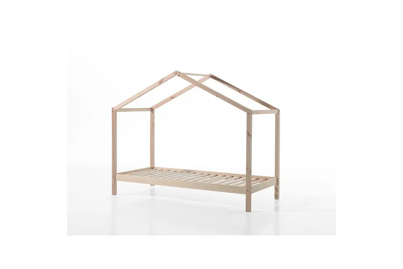 Husseng med tekstilsett Dallas 90x200 cm Naturlig, Uten gjerde, Uten skuff, Naturlig, Uten gjerde, Uten skuff