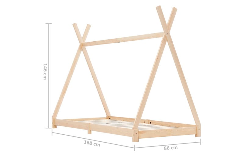 Sengeramme for husseng barn heltre furu 80x160 cm - Husseng