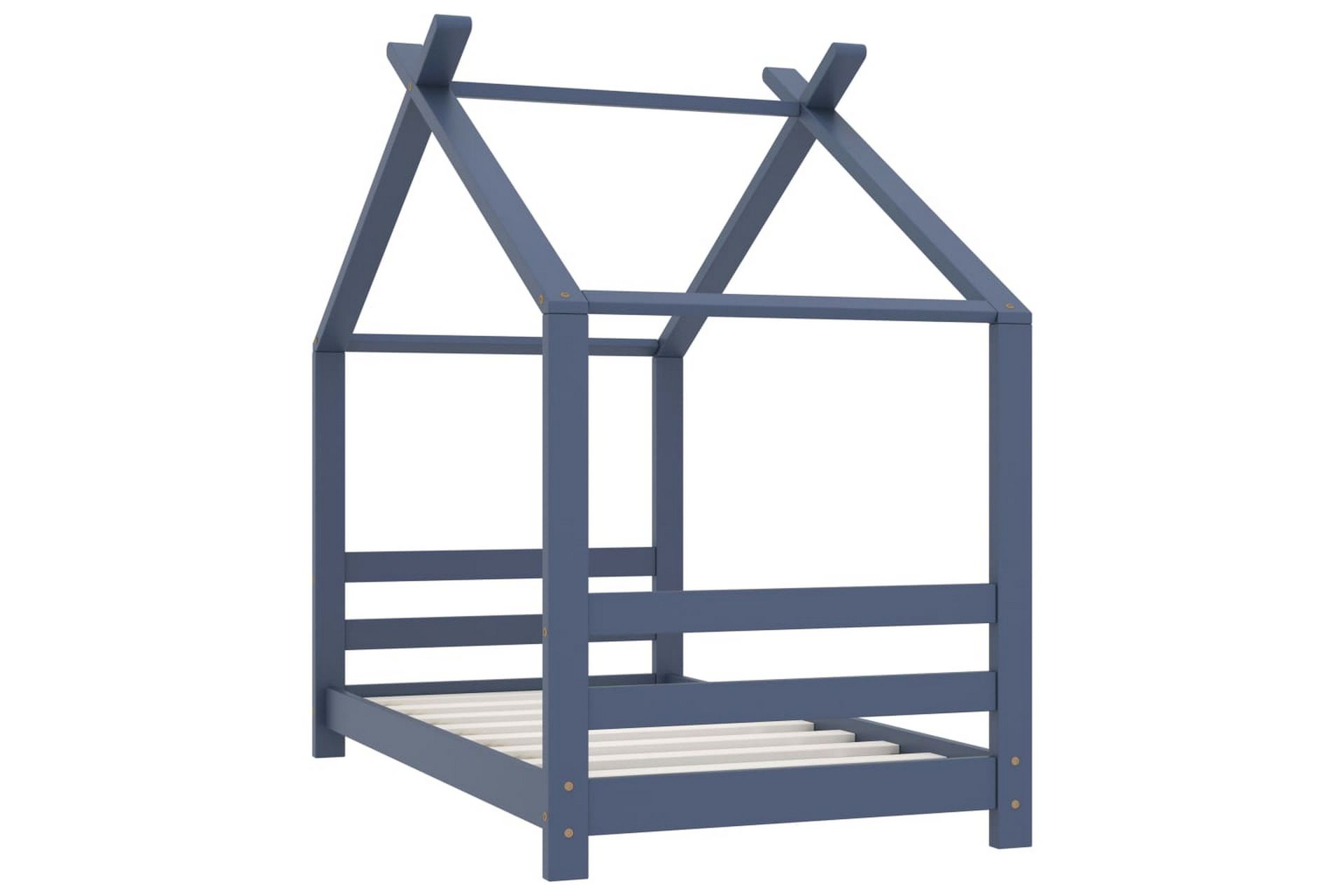 Sengeramme for husseng barn heltre furu grå 70x140 cm - Grå - Møbler - Barnemøbler - Barneseng & Juniorseng - Husseng