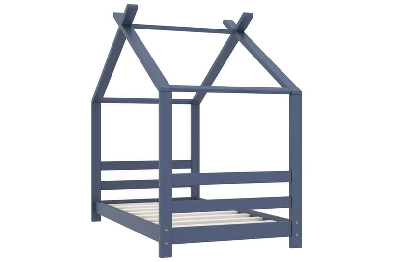 Sengeramme for husseng barn heltre furu grå 70x140 cm - Grå - Møbler - Barnemøbler - Barneseng & Juniorseng - Husseng
