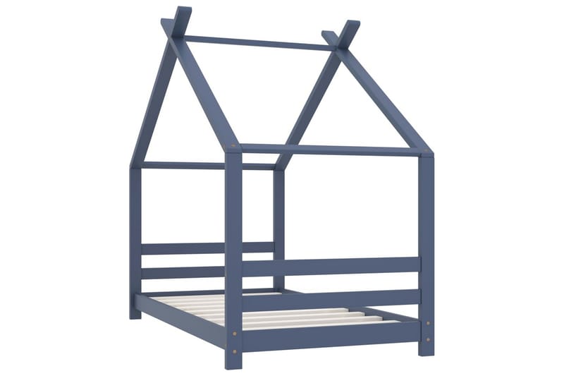 Sengeramme for husseng barn heltre furu grå 80x160 cm - Grå - Møbler - Barnemøbler - Barneseng & Juniorseng - Husseng