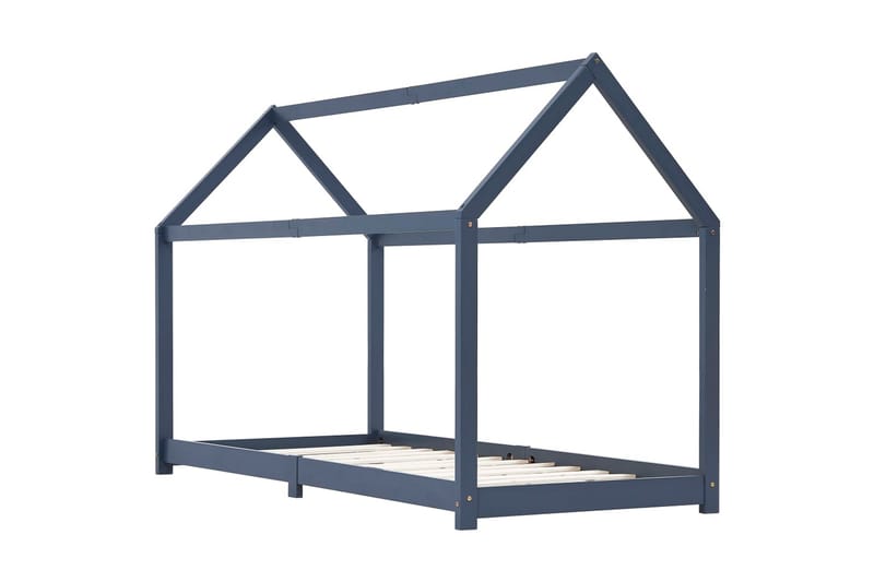 Sengeramme for husseng barn heltre furu grå 80x160 cm - Møbler - Barnemøbler - Barneseng & Juniorseng - Husseng