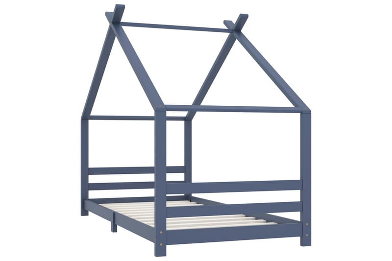 Sengeramme for husseng barn heltre furu grå 90x200 cm - Grå - Møbler - Barnemøbler - Barneseng & Juniorseng - Husseng
