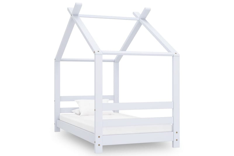 Sengeramme for husseng barn heltre furu hvit 70x140 cm - Hvit - Møbler - Barnemøbler - Barneseng & Juniorseng - Husseng