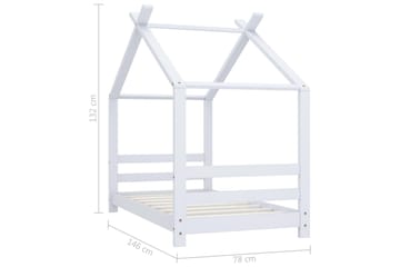 Sengeramme for husseng barn heltre furu hvit 70x140 cm - Hvit - Møbler - Barnemøbler - Barneseng & Juniorseng - Husseng