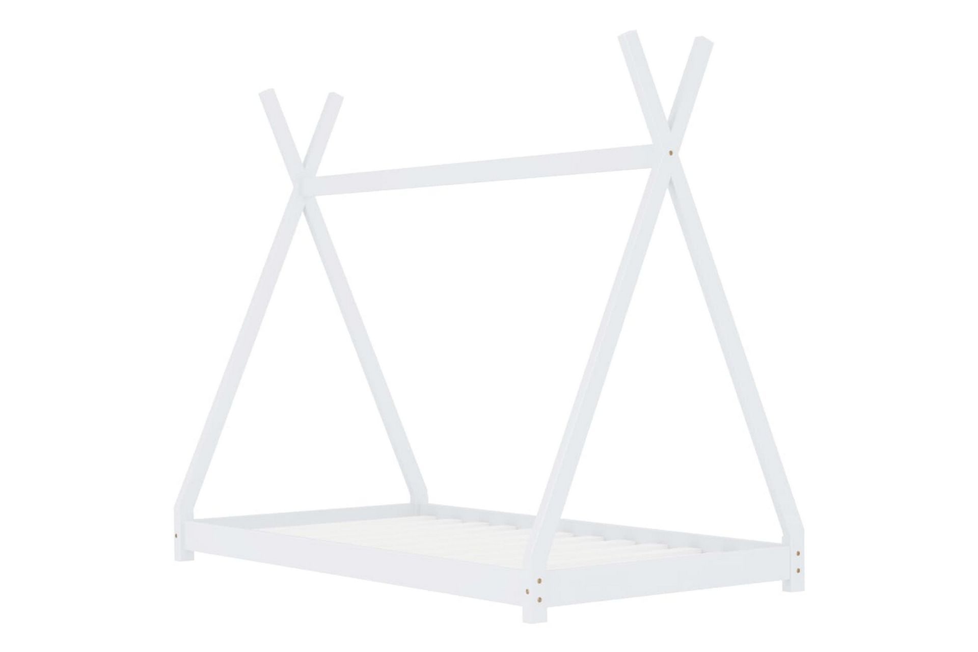Sengeramme for husseng barn heltre furu hvit 70x140 cm - Møbler - Barnemøbler - Barneseng & Juniorseng - Husseng
