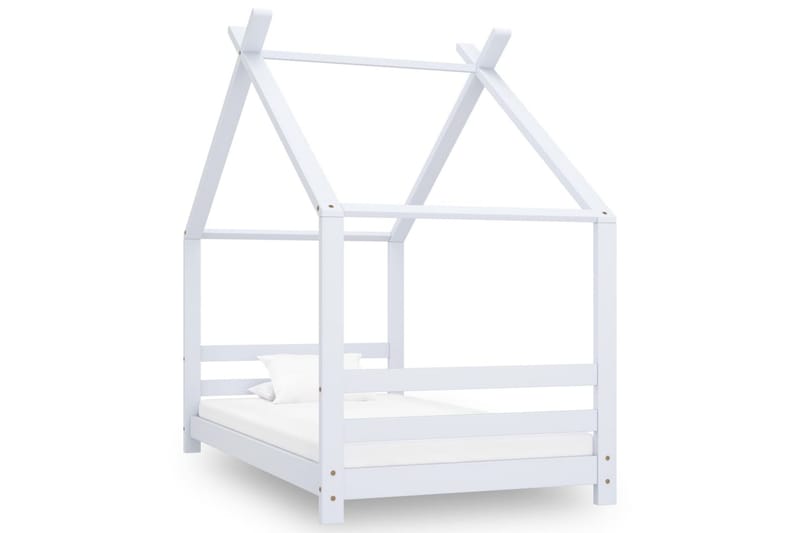 Sengeramme for husseng barn heltre furu hvit 80x160 cm - Hvit - Møbler - Barnemøbler - Barneseng & Juniorseng - Husseng